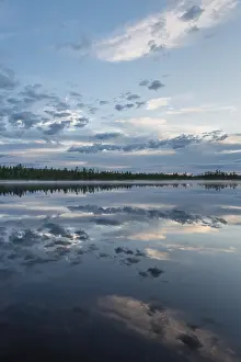 Norrbotten Countryside Imprime: Cloud reflection in a forest lake