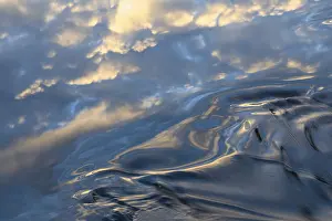Northern Europe Waterfront Scenes Imprime: Cloud reflection in a stream, abstract