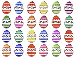 Symbolic Easter Tradition Imprime: Colourful easter eggs in a row, pattern, graphic