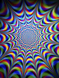 Multicoloured Patterns Imprime: Colourful psychedelic background and texture pattern