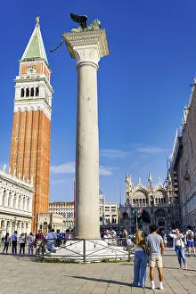 Venice UNESCO Site Imprime: Column on St Mark's Square