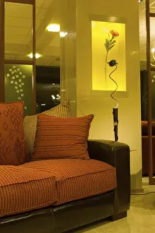 Empty Room Decorations Imprime: Comfortable interior with sofas