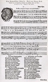 German Literature Illustration Imprime: Composition by Albert, text by Simon Dach