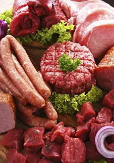 High Calorie Meals Imprime: Composition with assorted meat products