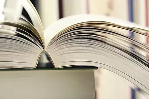 Educational Institution Scene Imprime: Composition with books on the table