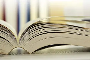 Empty Library Setting Imprime: Composition with books on the table