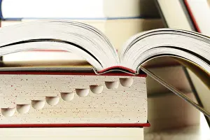 Educational Institution Scene Imprime: Composition with books on the table