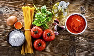 Food Photography Studio Setup Imprime: Composition with dried spaghetti