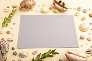 Gray Paper Sheet Mockup Imprime: Composition with gray paper sheet