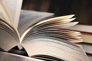 Composition With Open Book Imprime: Composition with open book on the table