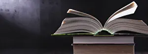 Composition With Open Book Imprime: Composition with open book on the table
