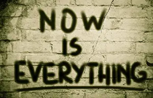 Symbolic Picture Of Progress Imprime: Now Is Everything Concept