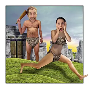 Archeological Representation Imprime: Concept/conceptual: stone age - basic instincts - primitive behaviour