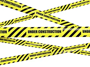 White Background Concept Image Imprime: Under construction concept background