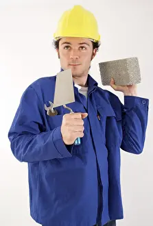 Working Clothes Imprime: Construction worker with tools
