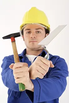 Male Construction Worker Imprime: Construction worker with tools