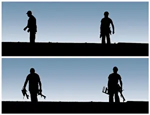 Construction Work Imprime: Construction workers work on building site