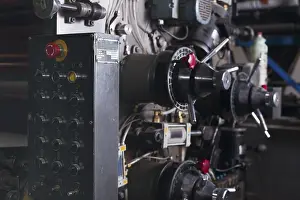 Wildlife Photography Studio Imprime: Control panel of typography machine and red buttons