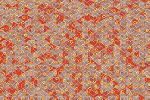 Symbolic Heart Shape Image Imprime: Creative abstract heart pattern background texture