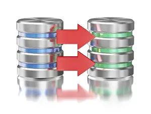 Data Transmission Symbol Imprime: Creative database backup copy concept
