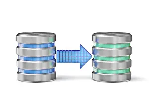 Data Transmission Protection Imprime: Creative database backup copy concept