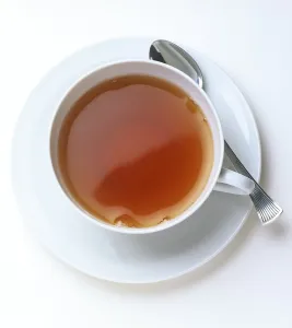 White Tableware Imprime: Cup of tea, from above