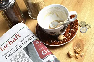 Food Photography Composition Imprime: Empty cup and tip