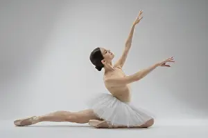 Female Dancer Imprime: A dancer gracefully executes a pose