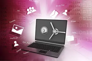 Computer Hacking Prevention Imprime: Data security concept