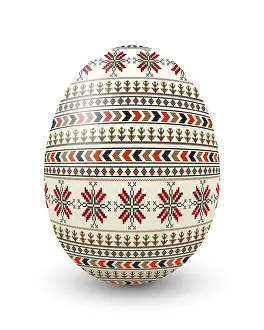 White Background Ornament Imprime: Decorative Easter egg over white background