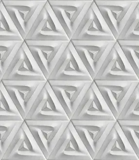 Triangular Geometric Pattern Imprime: A detailed 3D geometric pattern featuring triangular elements in a seamless design