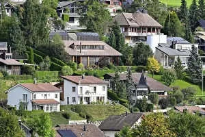 Village Life Scene Imprime: Development of apartment blocks
