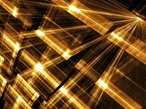 Abstract Technology Background Imprime: Diagonal lights wall - abstract computer-generated image