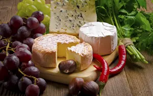 Diverse Cheese Selection Imprime: Different cheese types