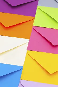 Stationery Items Imprime: Different colored envelopes on the table