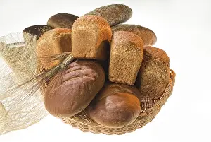 European Breads Imprime: Different kinds of bread on a studio background