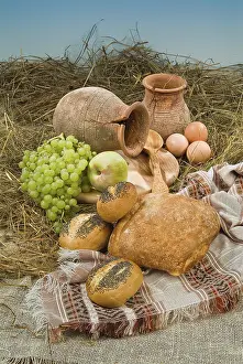 European Breads Imprime: Different kinds of bread on a studio background
