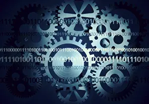 Digitally Generated Image Imprime: Digital code, illustration