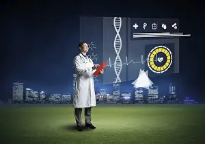 Doctor Digital Interface Imprime: Doctor faces digital interface