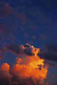 Salzkammergut Landscape Imprime: Dramatic cloud atmosphere, red sky with clouds