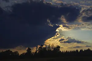 Sunset Landscape Photography Imprime: Dramatic cloud formations at sunset