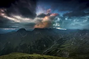 High Alpine Nature Reserve Imprime: Dramatic clouds above Lechtal mountains
