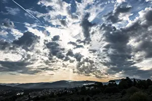 Tuscany Evening Sky Imprime: Dramatic clouds in the sky, Florence