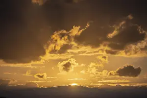 Deserted Greek Landscape Imprime: Dramatic clouds, sunset, Cyclades