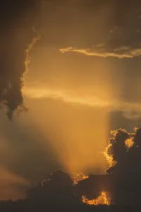 Evening Light In Germany Imprime: Dramatic cloudy atmosphere in evening light