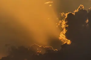 Evening Light In Germany Imprime: Dramatic cloudy atmosphere in evening light