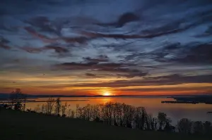 Lake Constance Evening Sky Imprime: Dramatic sunset on the lake, clouds