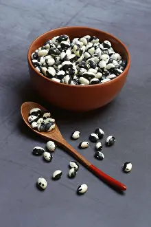 Dried Beans Imprime: Dried beans in shell with spoon