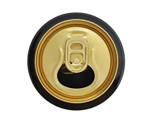 Plain Background Studio Shot Imprime: Drinks can top with ring pull, studio shot