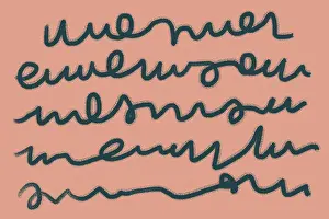 Dynamic Illustration Imprime: A dynamic abstract pattern featuring dark scribbles on a salmon pink background